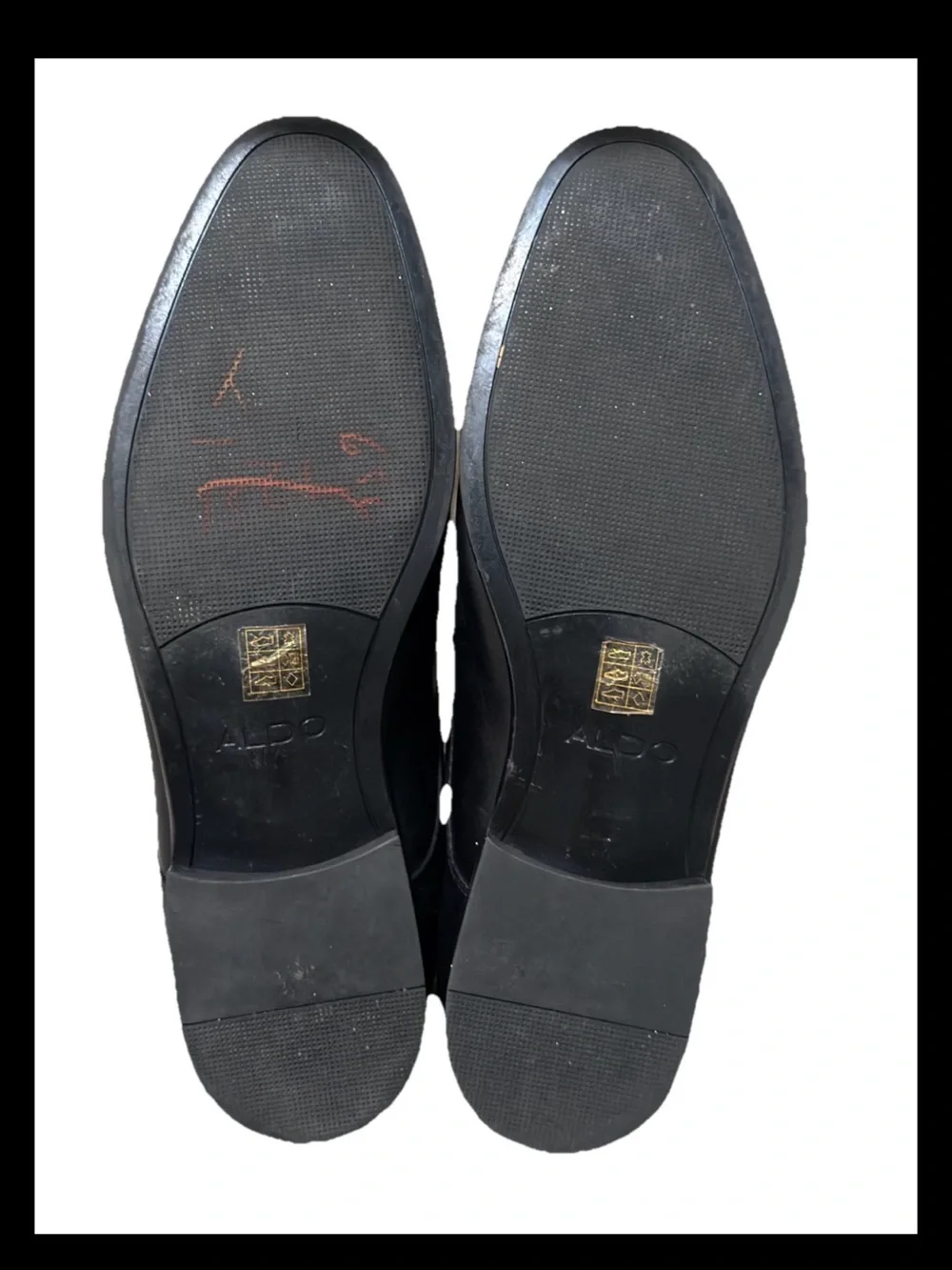 Men’s ALDO Cortleyflex Oxford Dress Shoes Black Leather Cap Toe Size 12